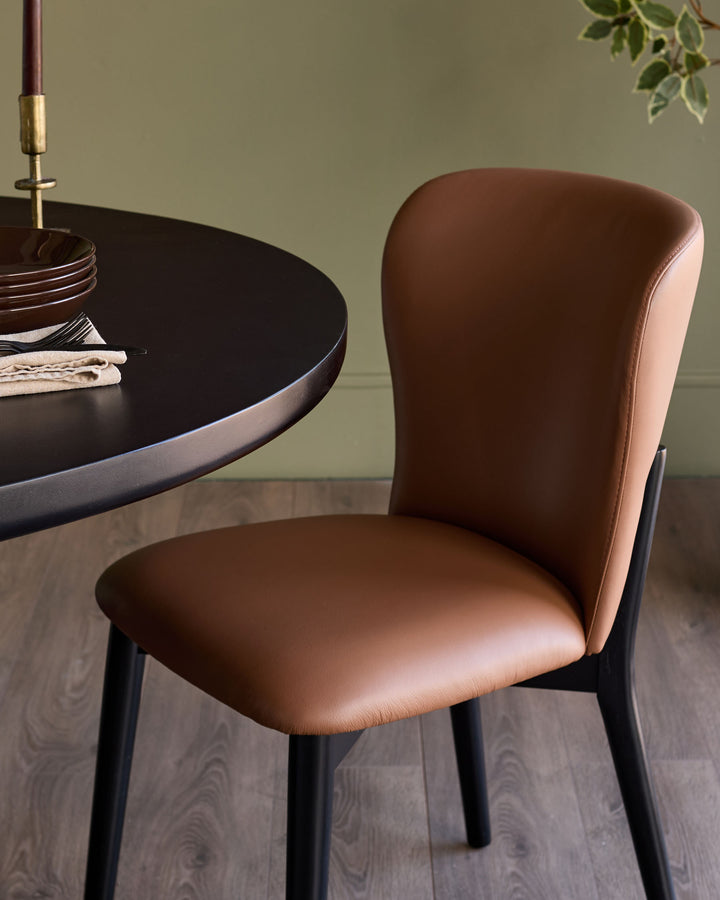 Franco tan leather dining chair - set of 2