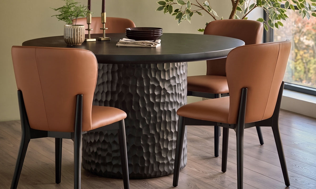 Franco tan leather dining chair - set of 2
