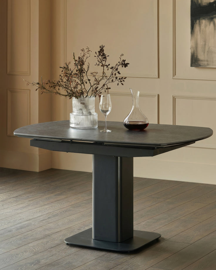 Fraser dark grey ceramic 4-6 extending dining table
