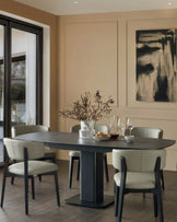 Fraser dark grey ceramic 4-6 extending dining table