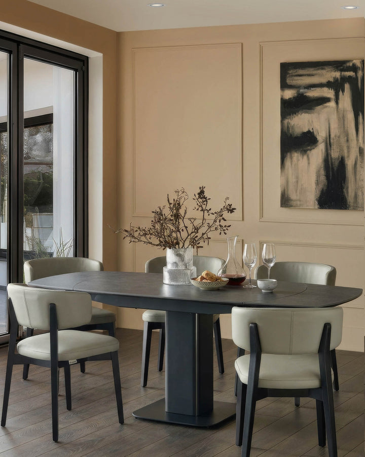 Fraser dark grey ceramic 4-6 extending dining table