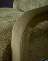 Garda olive green chenille fabric occasional chair