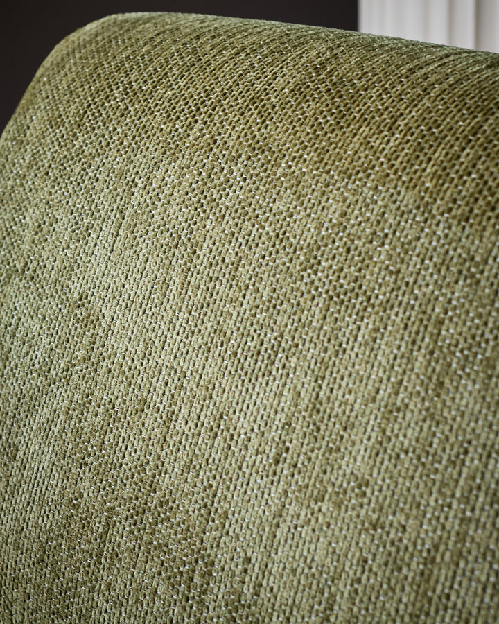 Garda olive green chenille fabric occasional chair