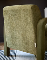 Garda olive green chenille fabric occasional chair