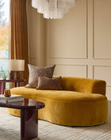 Gianna ochre fabric 2 seater sofa