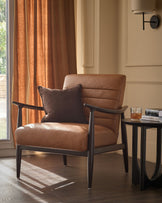 Greyson tan leather occasional chair