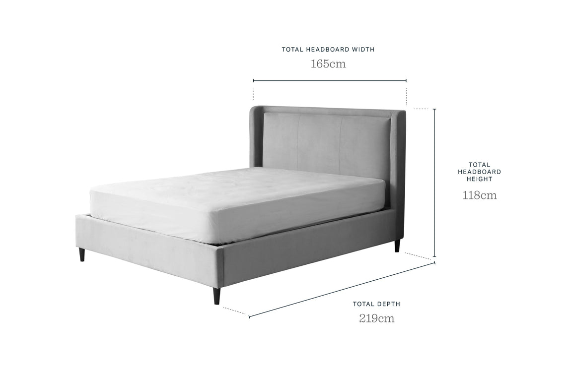 Giường đôn cỡ lớn bằng vải nhung màu xanh ô liu và vải tự nhiên Grove