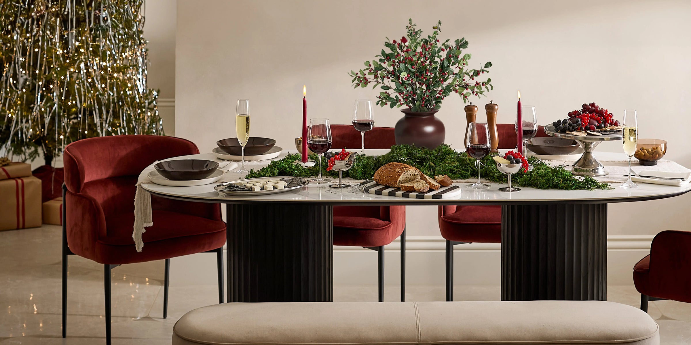 Home, ready for celebration.