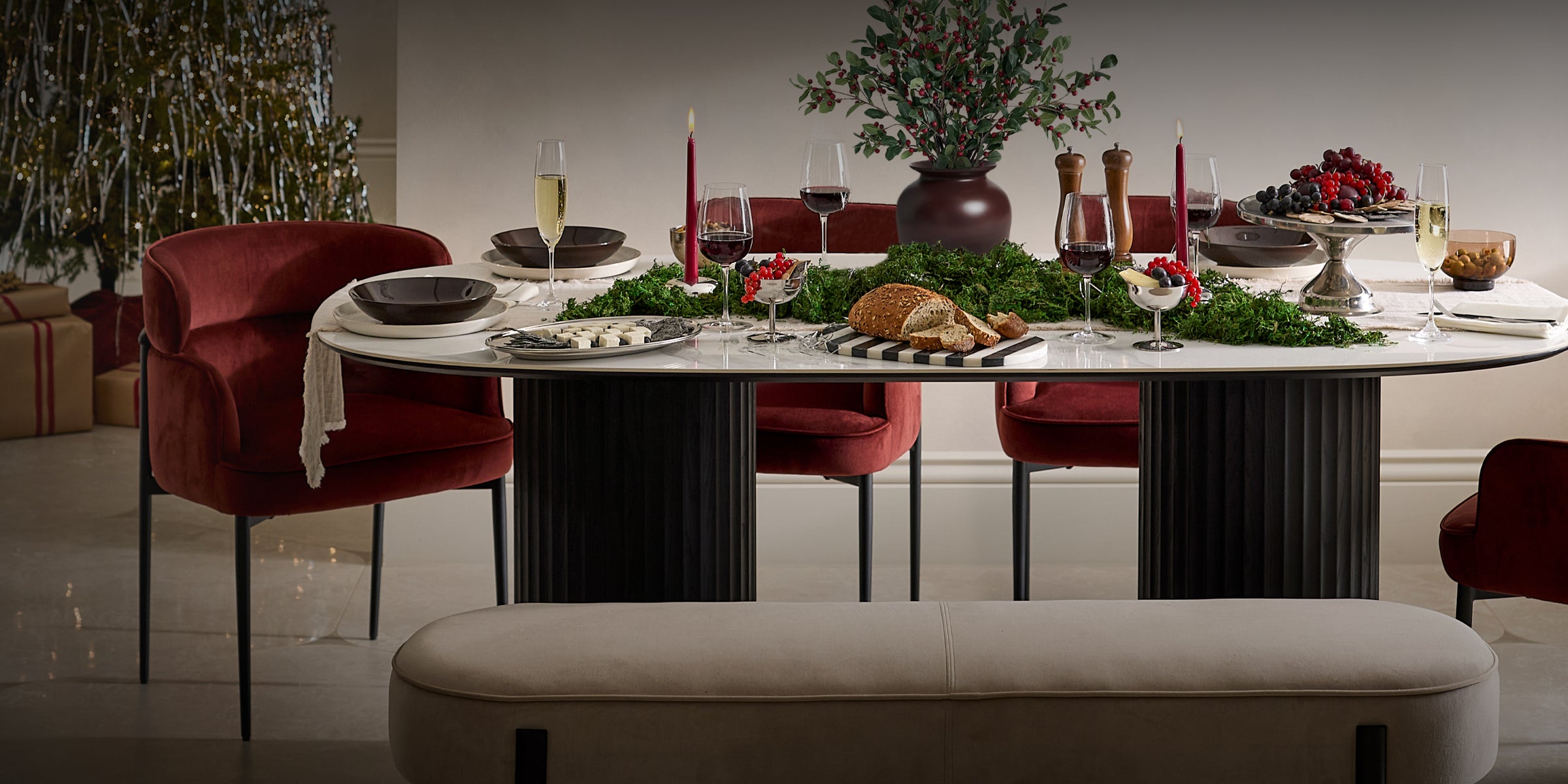 Home, ready for celebration.