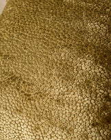 Harlene cushion in medium olive-green, close-up detail of textured fabric surface.