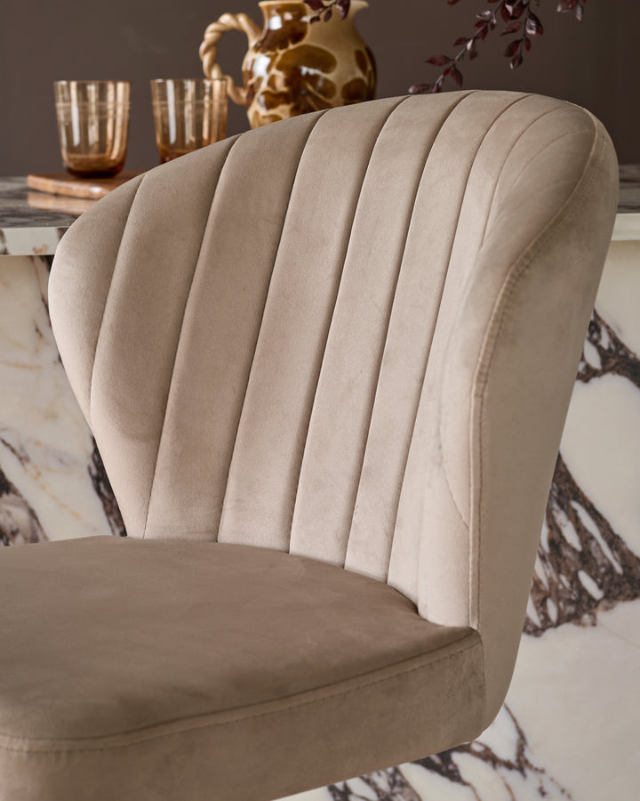 Harper Champagne Velvet Gas Lift Bar Stool