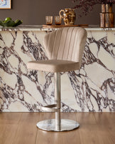 Harper Champagne Velvet Gas Lift Bar Stool