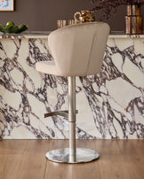 Harper Champagne Velvet Gas Lift Bar Stool