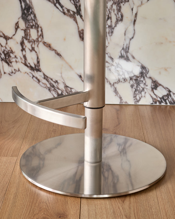 Harper Dark Blue Velvet Gas Lift Bar Stool