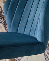 Harper Dark Blue Velvet Gas Lift Bar Stool