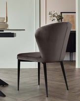 Harper mocha velvet dining chair