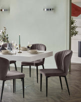 Harper mocha velvet dining chair
