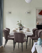 Harper mocha velvet dining chair