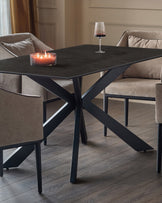 Hayden dark grey ceramic 6 seater dining table