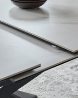 Hayden White Marbled Ceramic Extending 6 To 8 Seater Dining Table