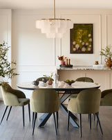 Hayden natural ceramic 4-6 extending round dining table