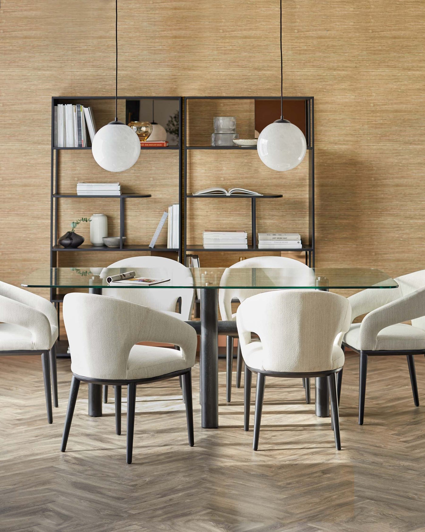 Heath ivory dual tone fabric dining chair