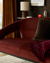 Heath toffee red velvet accent sofa