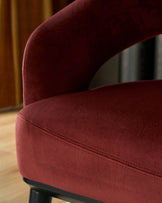 Heath toffee red velvet accent sofa