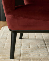 Heath toffee red velvet accent sofa