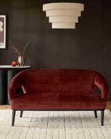 Heath toffee red velvet accent sofa