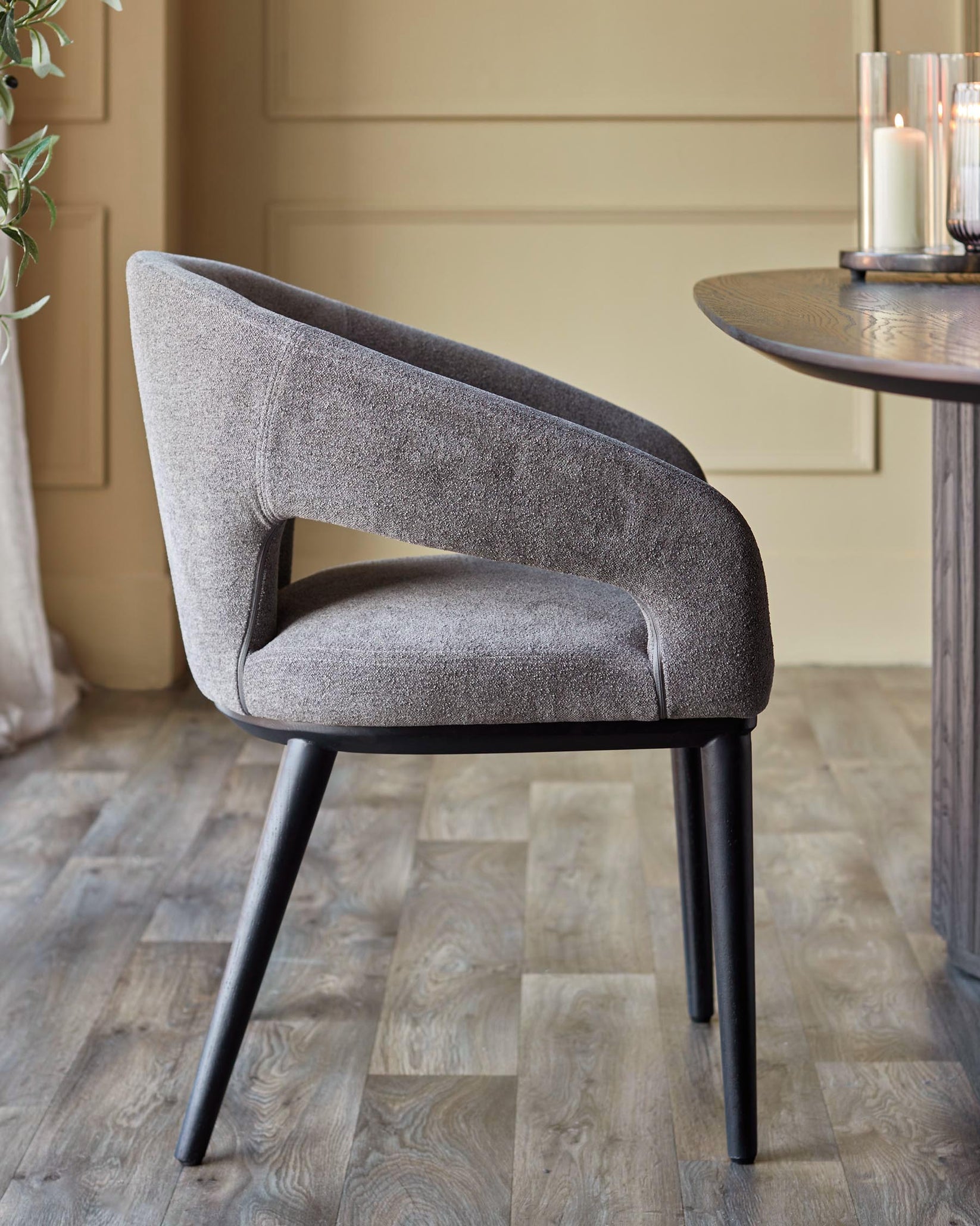 Heath dark grey boucle dining chair – Danetti