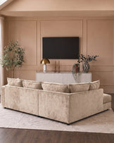 Heidi champagne chenille left hand corner chaise sofa