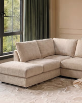 Heidi champagne chenille left hand corner chaise sofa