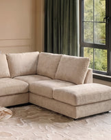 Heidi champagne chenille right hand corner chaise sofa