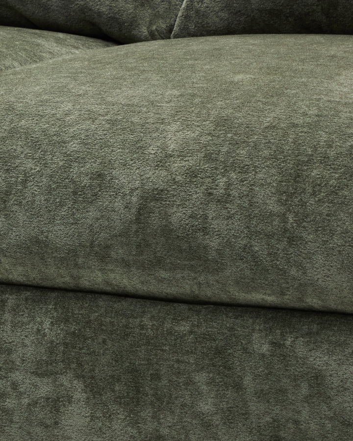 Heidi dark green chenille right hand corner chaise sofa