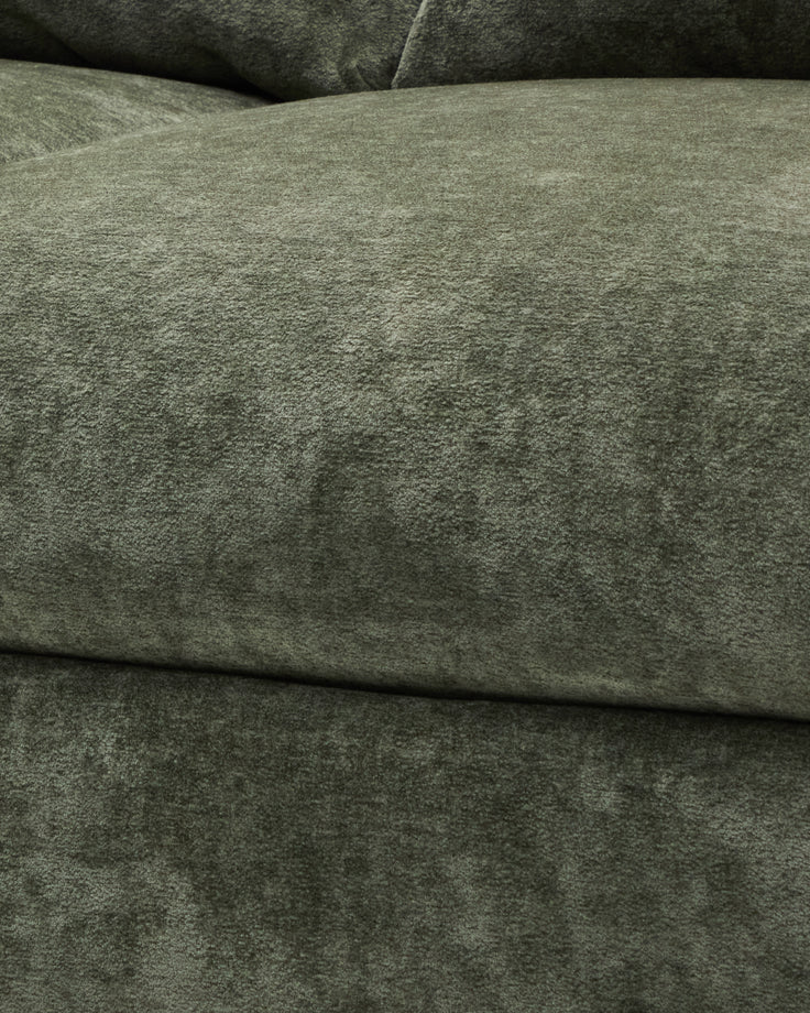 Heidi dark green chenille right hand corner chaise sofa