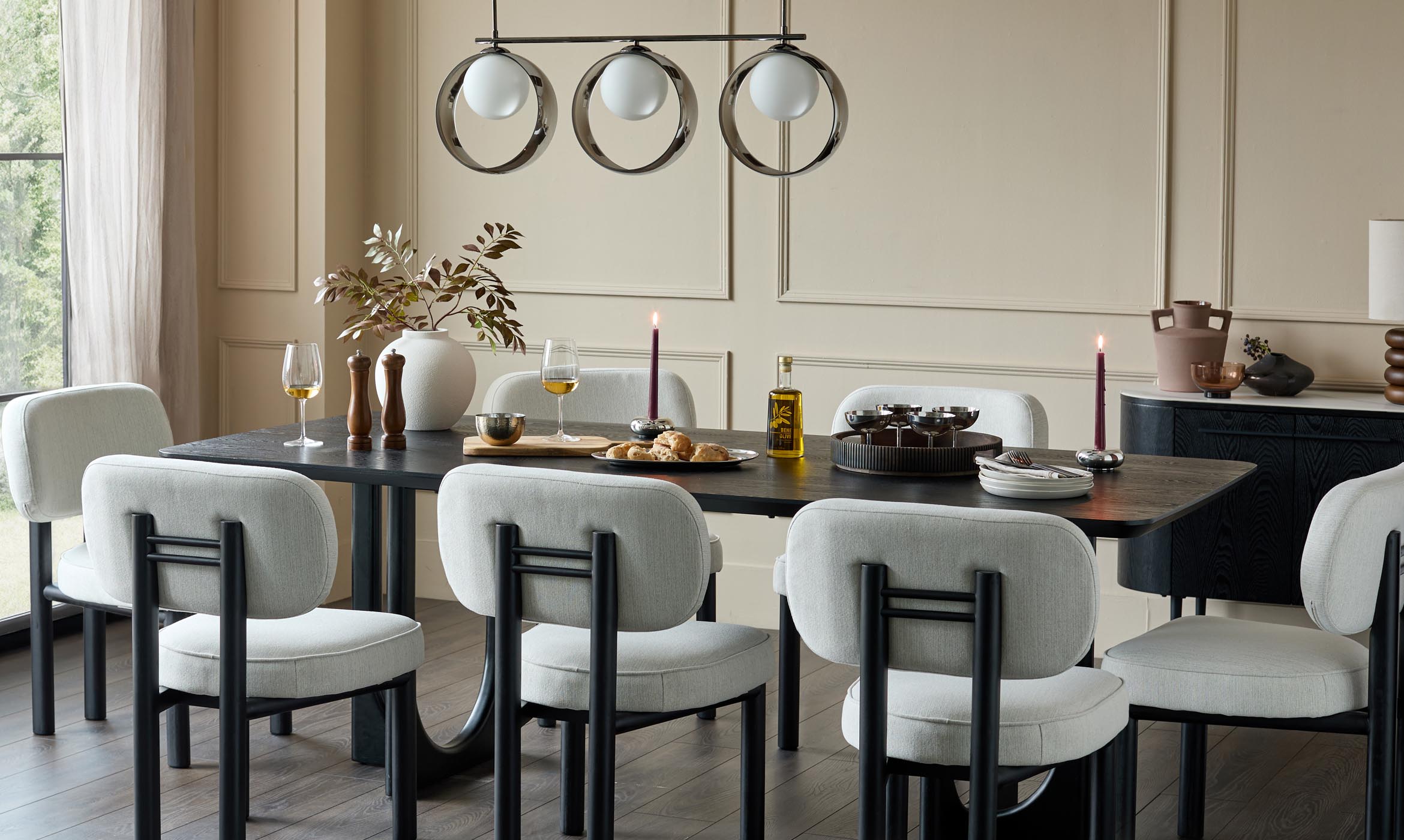 Henley ivory dual tone fabric dining chair