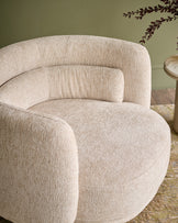 Henry natural fabric swivel loveseat