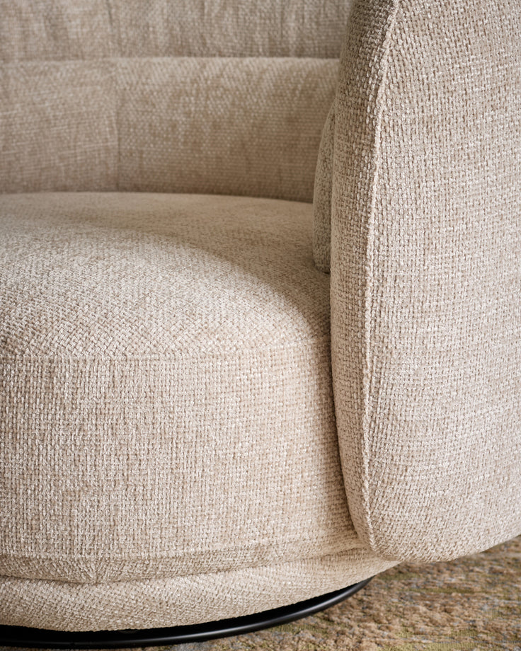 Henry natural fabric swivel loveseat