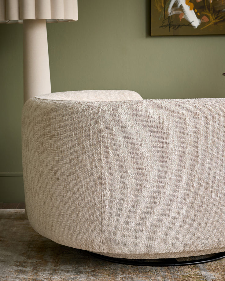 Henry natural fabric swivel loveseat