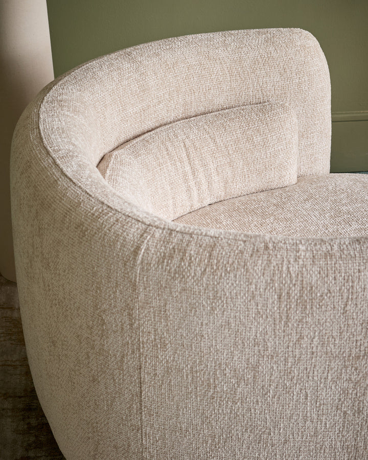 Henry natural fabric swivel loveseat