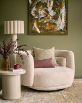 Henry natural fabric swivel loveseat