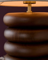 Hepworth natural linen and dark wood table lamp