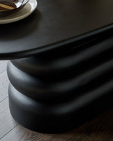 Hepworth black wood 8 seater dining table