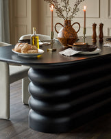 Hepworth black wood 8 seater dining table