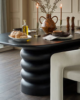 Hepworth black wood 8 seater dining table