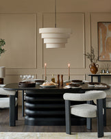 Hepworth black wood 8 seater dining table