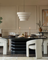 Hepworth black wood 8 seater dining table