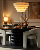 Hepworth black wood 8 seater dining table