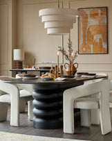 Hepworth black wood 8 seater dining table